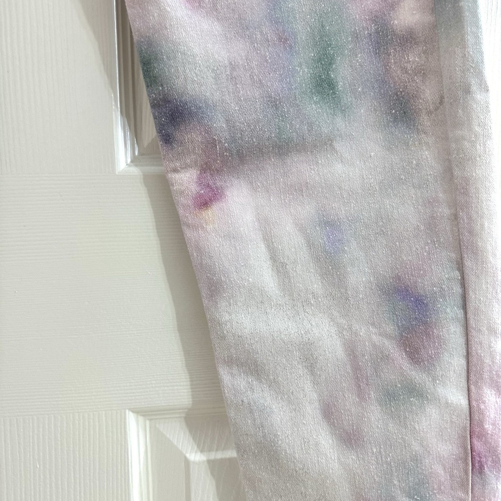 Isabel Marant Etoile Corfy Trousers White Bleached Tie Dye Denim Cotton Jean 36 - Picture 7 of 13